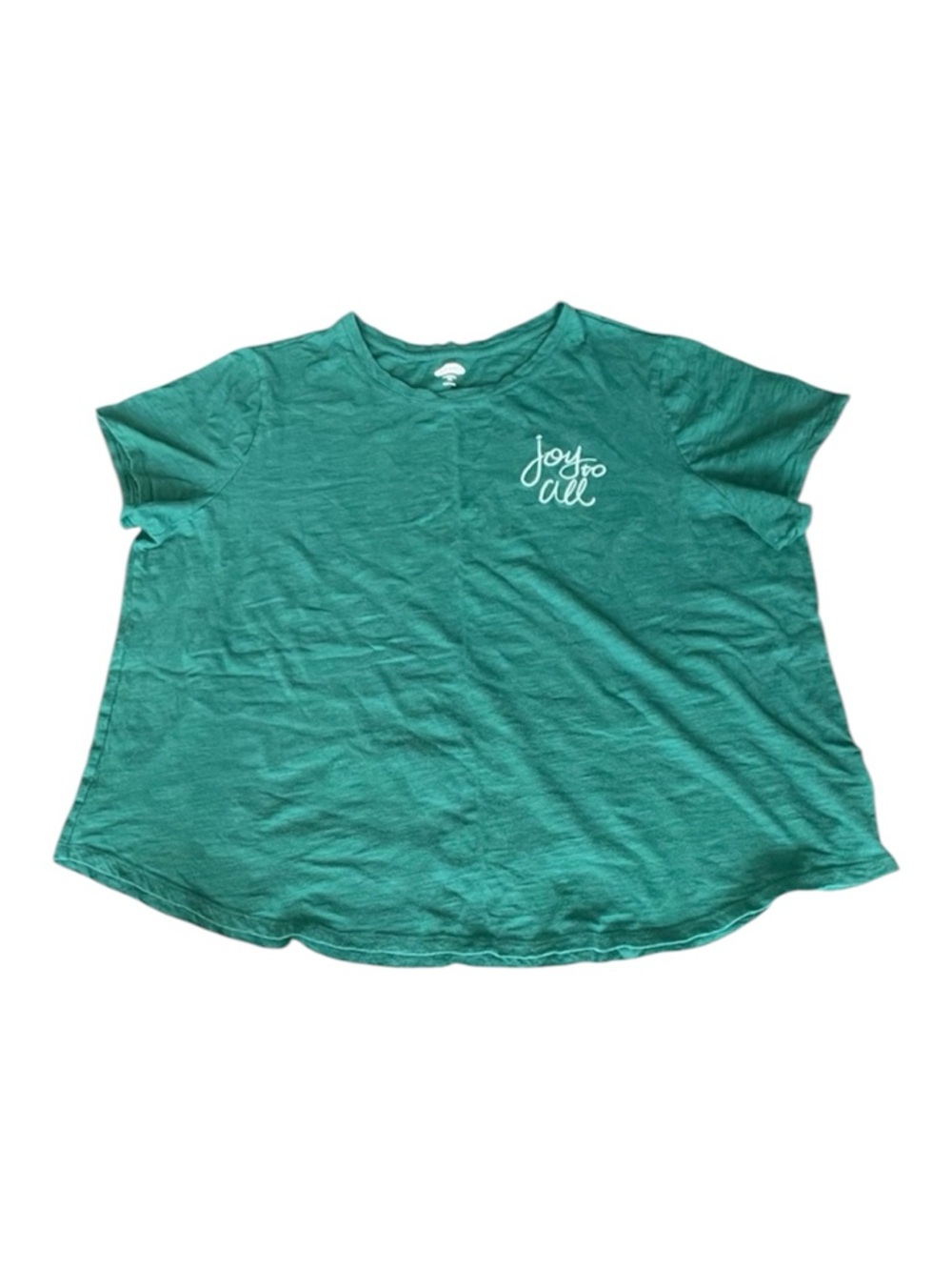 Short Sleeve Embroidered Tee in Green - Size XXL